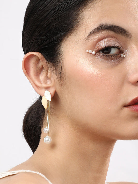 Gold Plated Pearls Casual Drop Earring