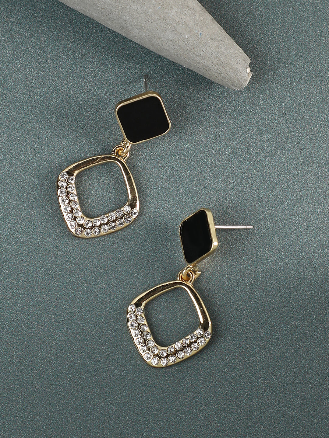 Silver Plated Designer Stone Party Drop Earring
