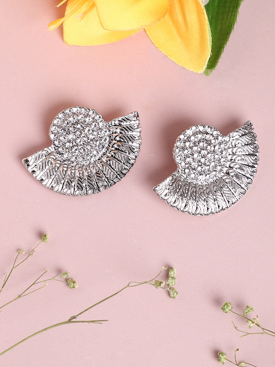 Gold Plated Designer Stone Party Stud