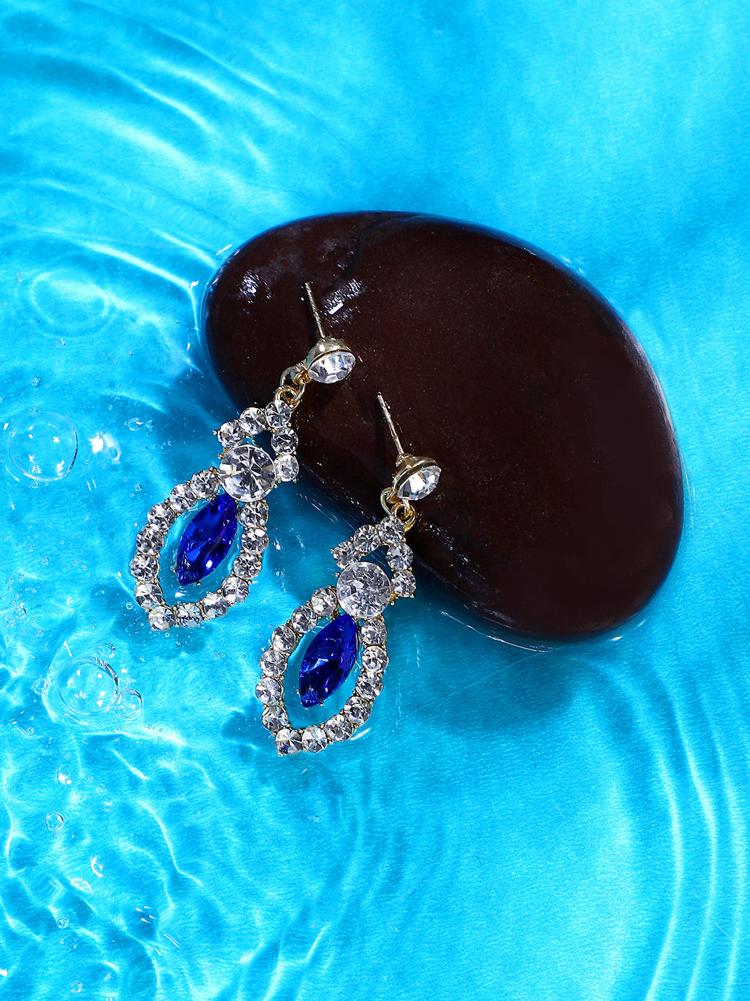 Silver Plated Designer Stone Party Drop Earring