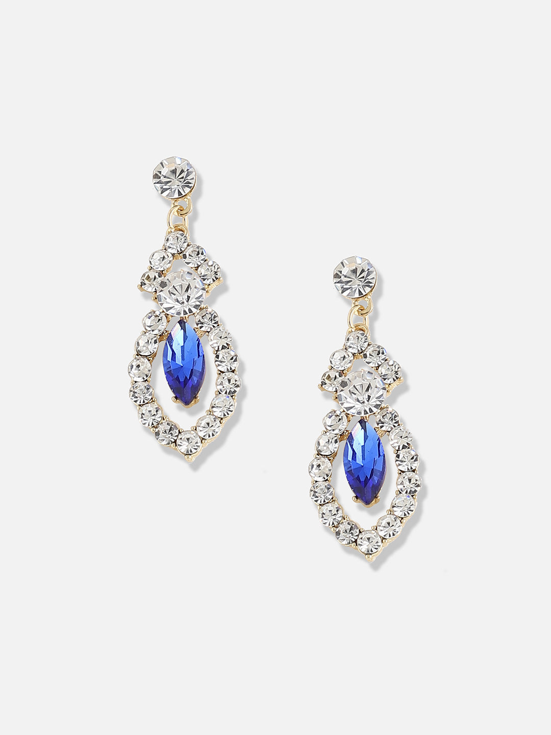 Silver Plated Designer Stone Party Drop Earring