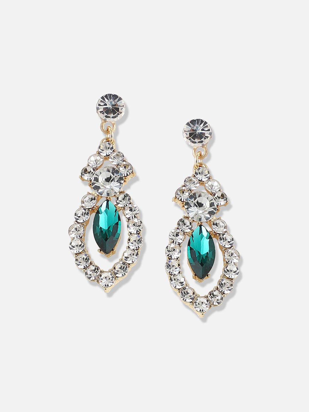 Silver Plated Designer Stone Party Drop Earring