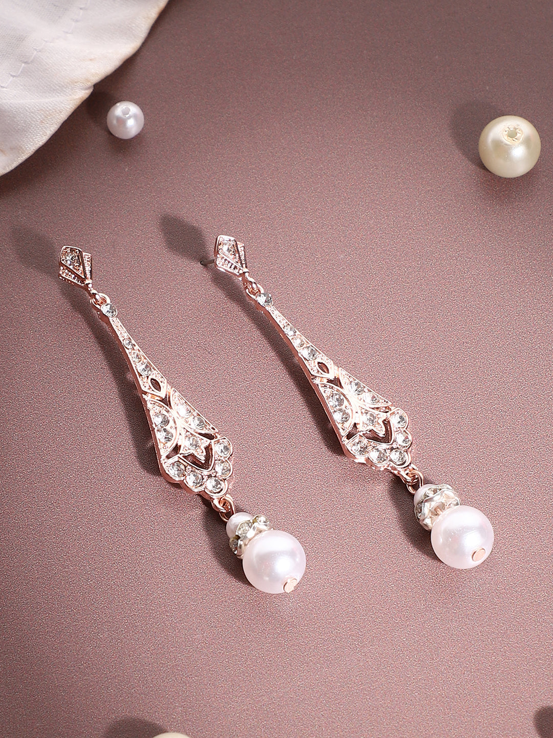 Silver Plated Designer Stone Party Drop Earring