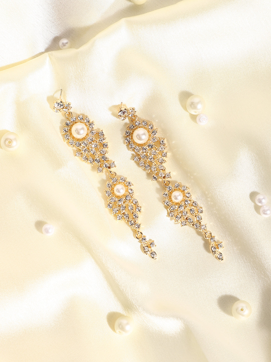 Gold Plated Designer Stone Party Drop Earring