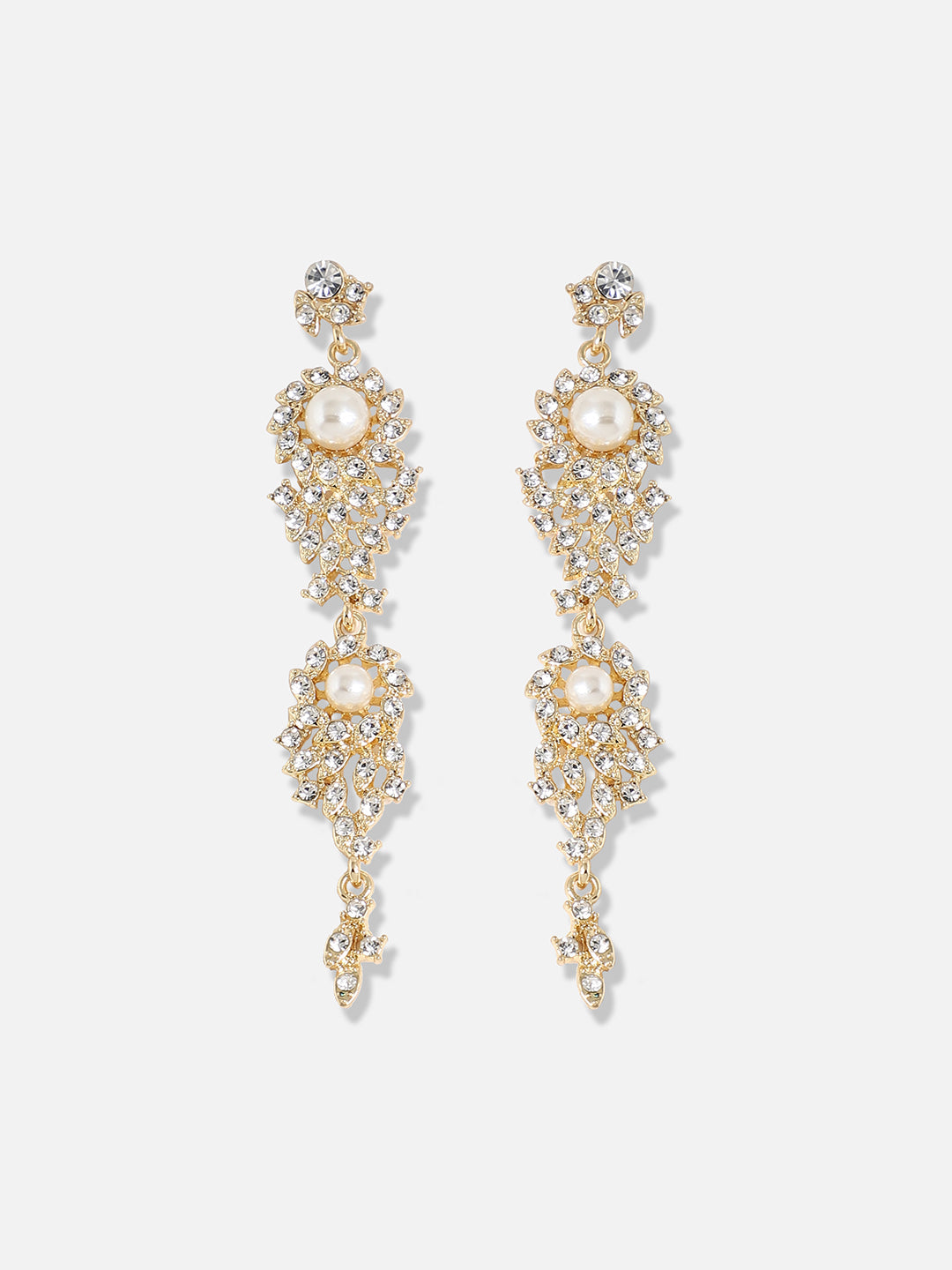 Gold Plated Designer Stone Party Drop Earring