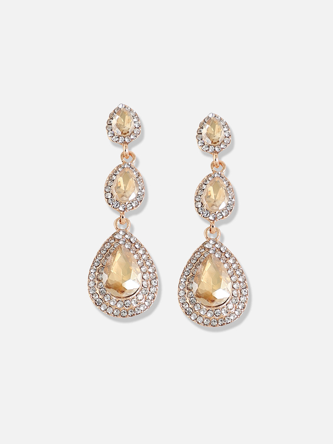 Gold Plated Designer Stone Party Drop Earring
