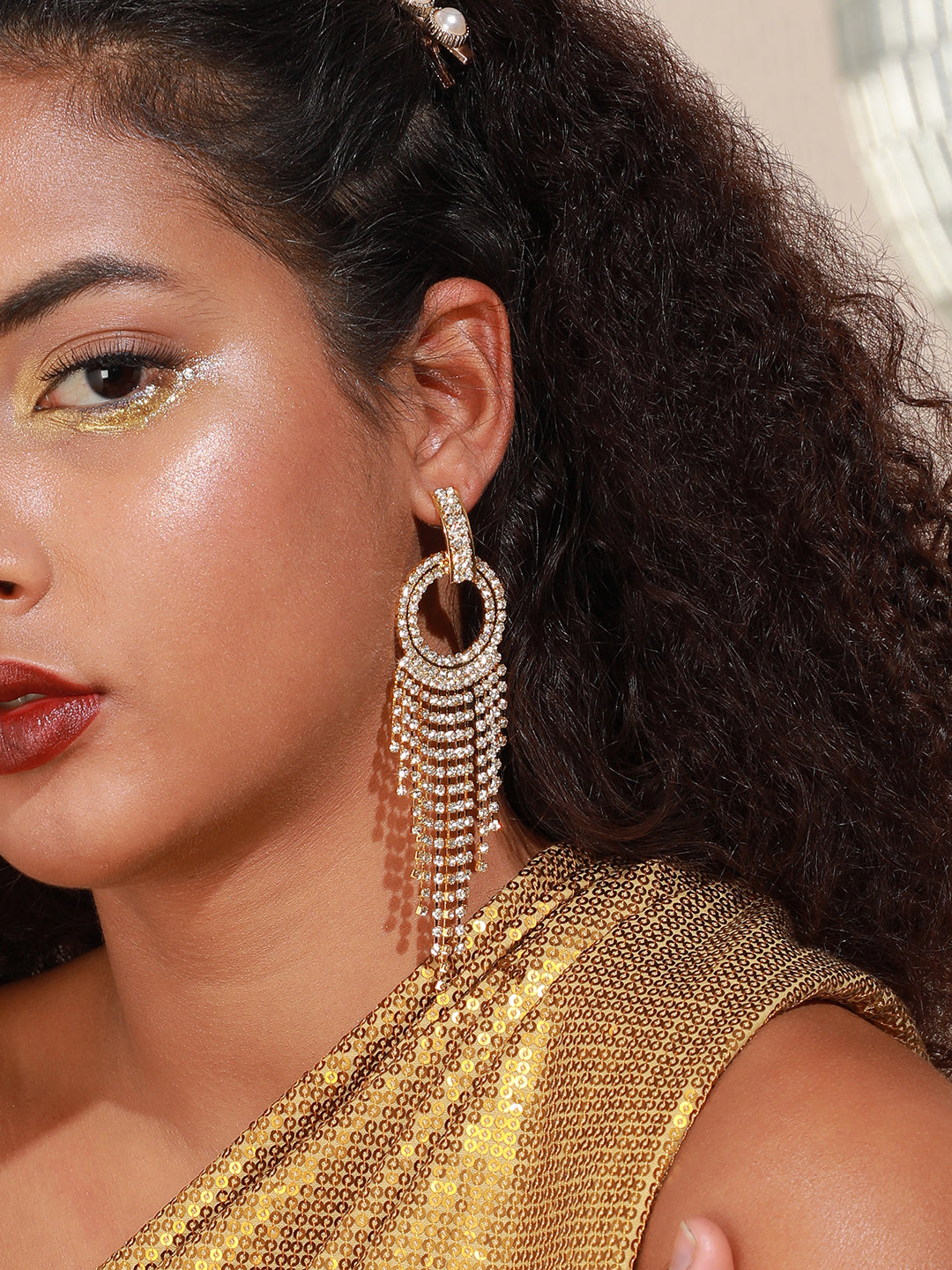 Gold Plated Designer Party Drop Earring