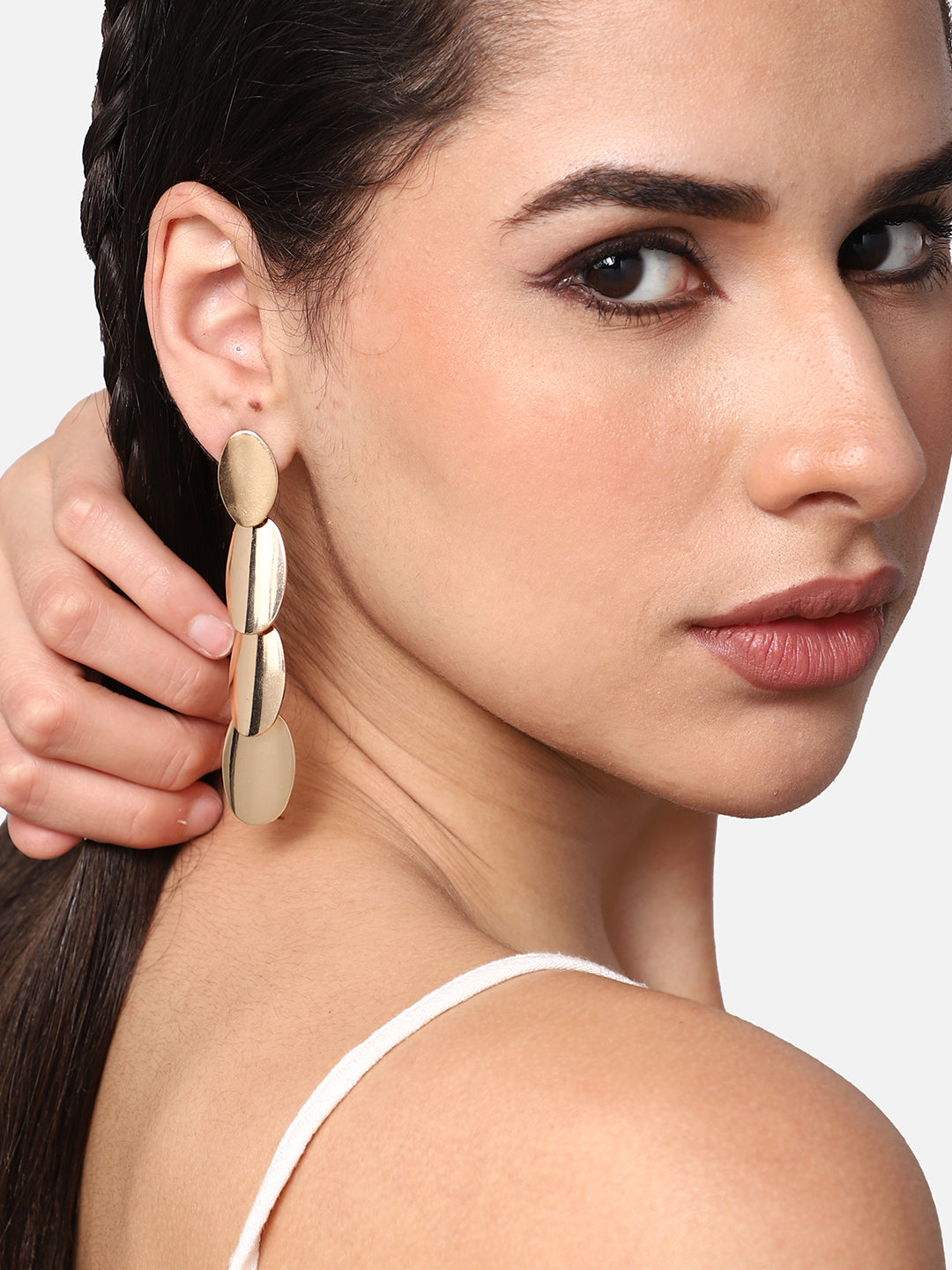 GOLD PLATED PARTY DESIGNER DROP EARRING FOR WOMEN