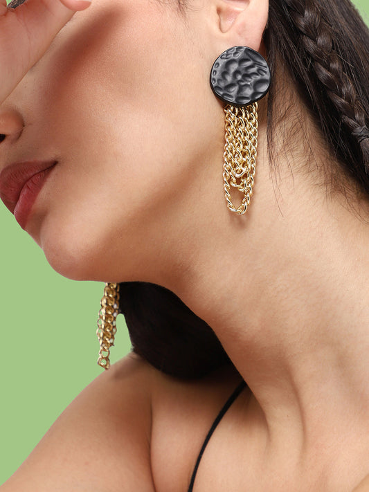 GOLD PLATED PARTY PEARLS DROP EARRING FOR WOMEN