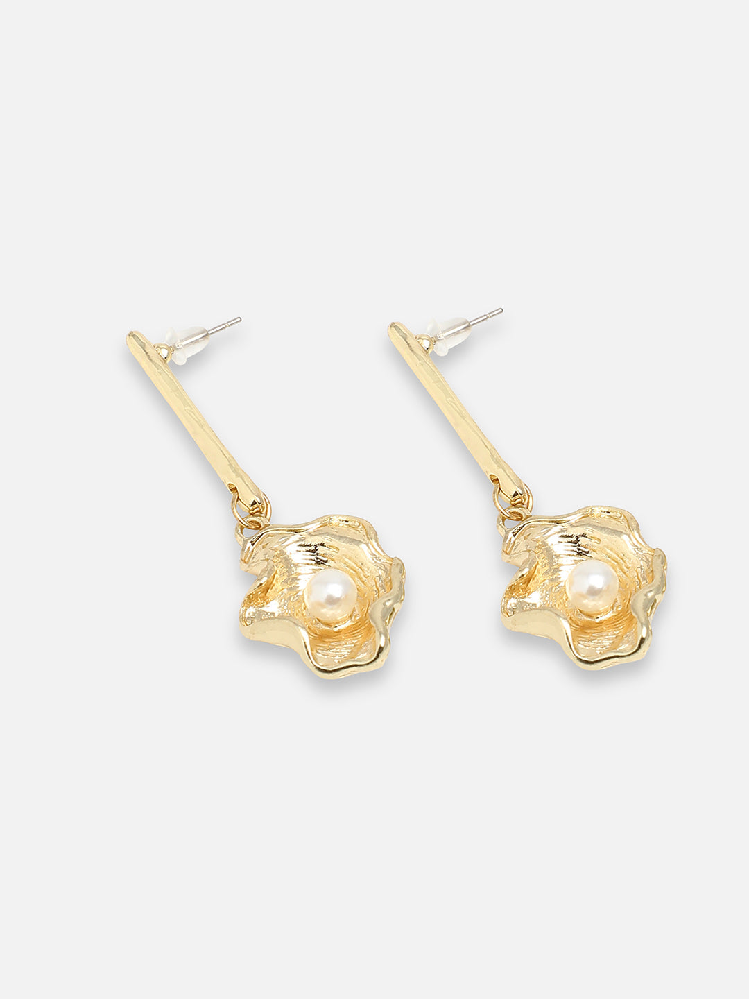 GOLD PLATED PARTY PEARLS DROP EARRING FOR WOMEN