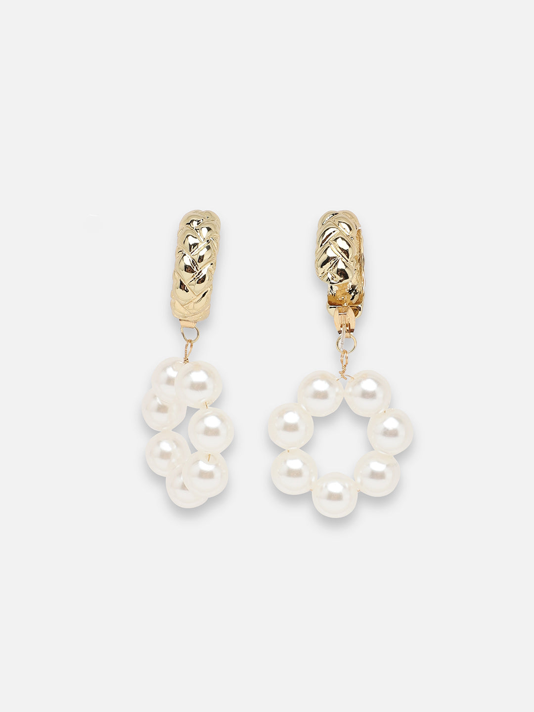 GOLD PLATED PARTY PEARLS DROP EARRING FOR WOMEN