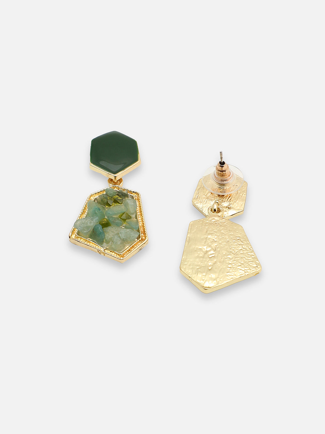 GOLD PLATED PARTY DESIGNER STONE DROP EARRING FOR WOMEN