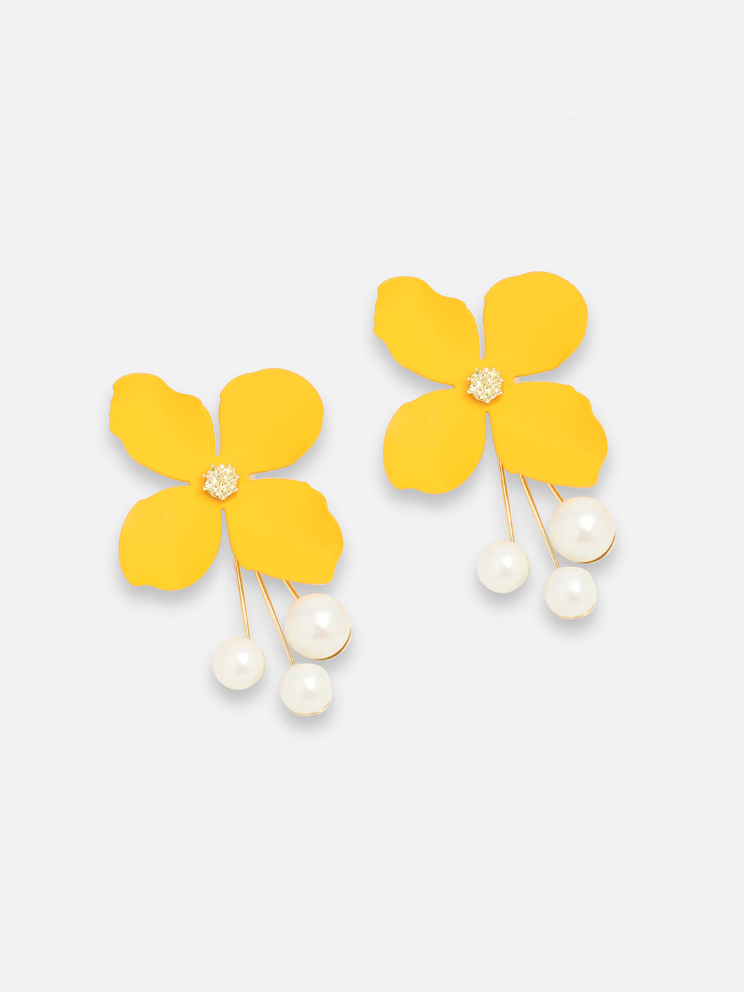 GOLD PLATED PARTY PEARLS DROP EARRING FOR WOMEN