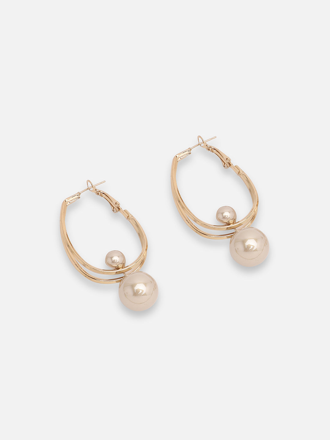 GOLD PLATED PARTY PEARLS DROP EARRING FOR WOMEN