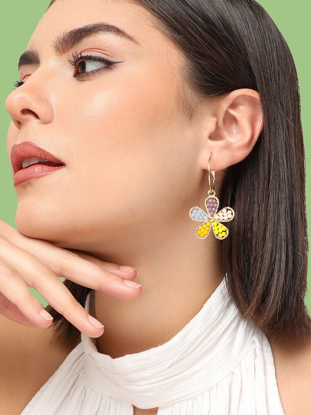 GOLD PLATED PARTY PEARLS DROP EARRING FOR WOMEN