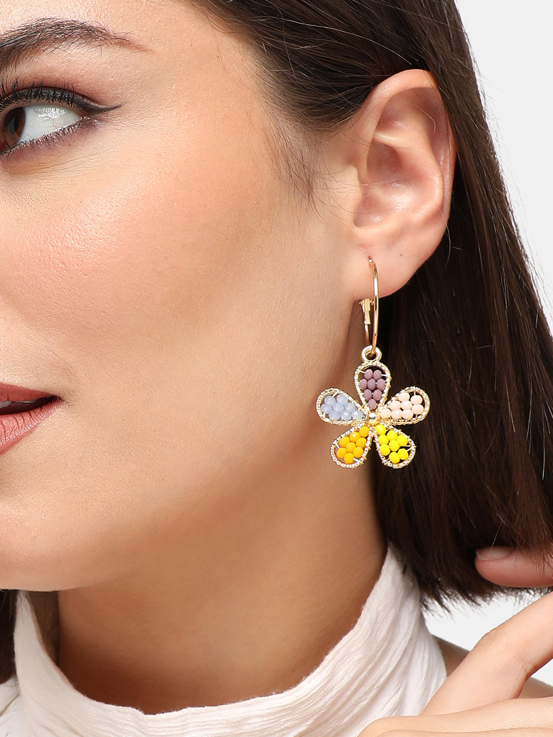 GOLD PLATED PARTY PEARLS DROP EARRING FOR WOMEN