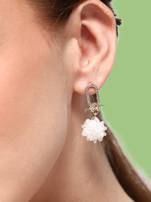 GOLD PLATED PARTY PEARLS DROP EARRING FOR WOMEN