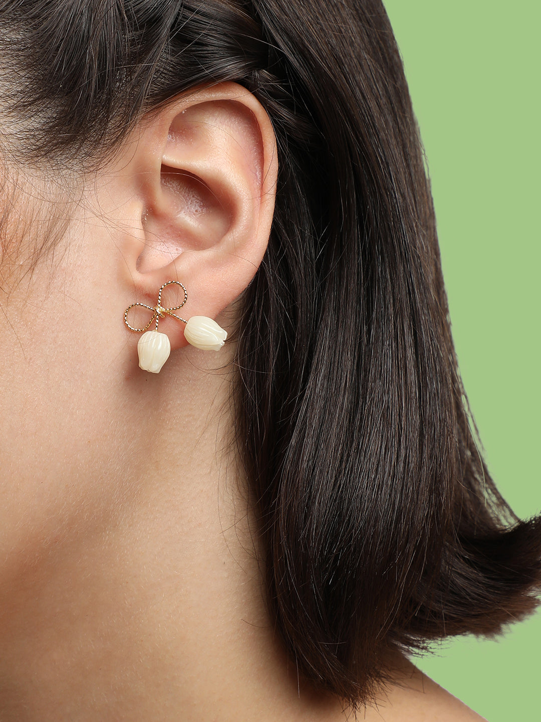 GOLD PLATED PARTY PEARLS DROP EARRING FOR WOMEN
