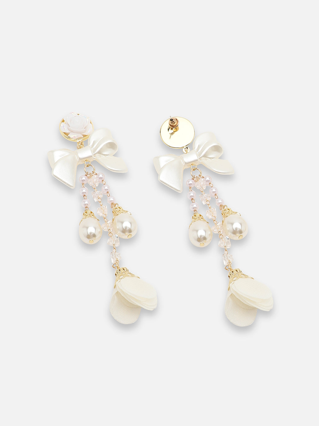 GOLD PLATED PARTY PEARLS DROP EARRING FOR WOMEN