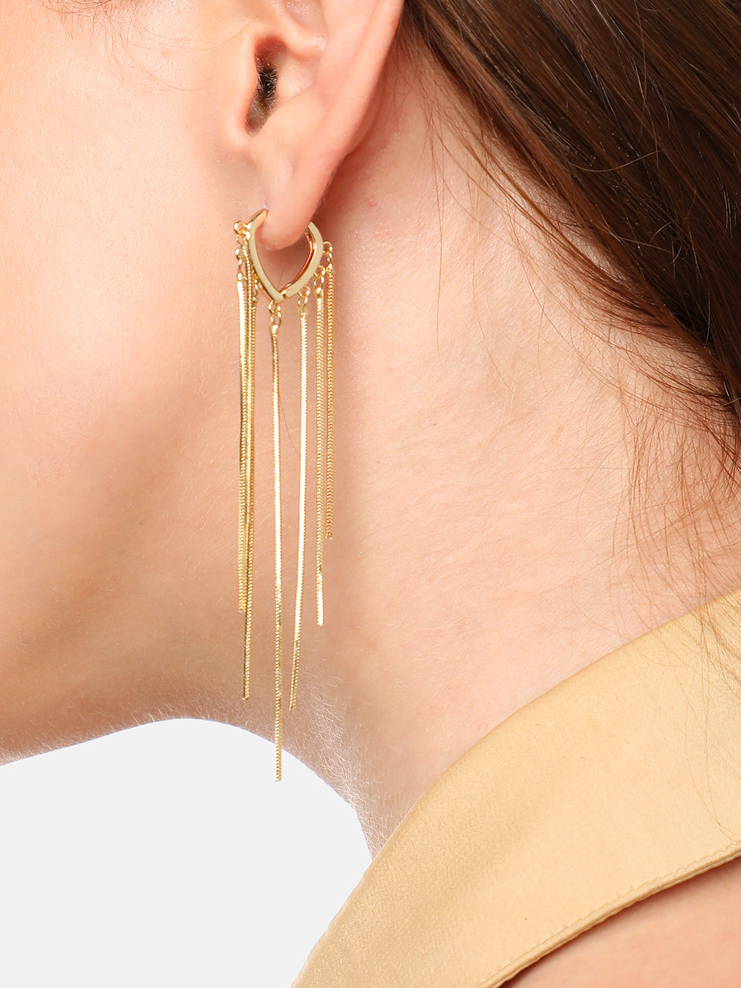 GOLD PLATED PARTY DESIGNER DROP EARRING FOR WOMEN