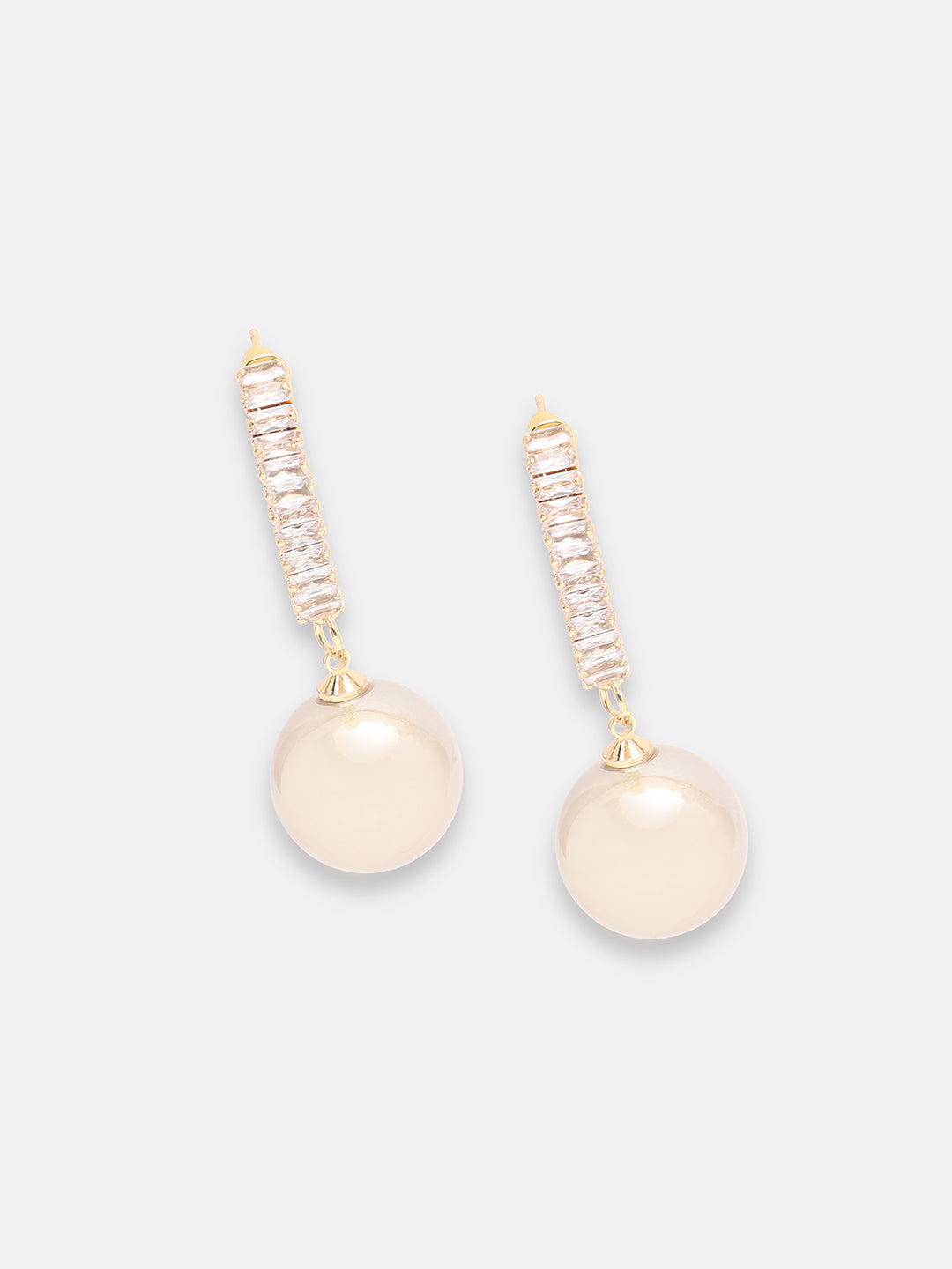 GOLD PLATED PARTY PEARLS DROP EARRING FOR WOMEN
