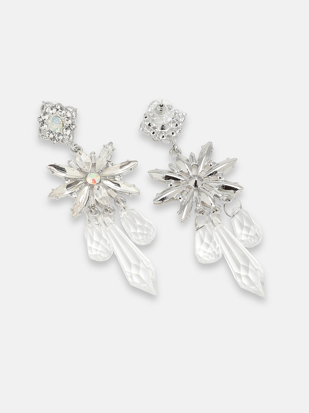 GOLD PLATED PARTY DESIGNER STONE DROP EARRING FOR WOMEN