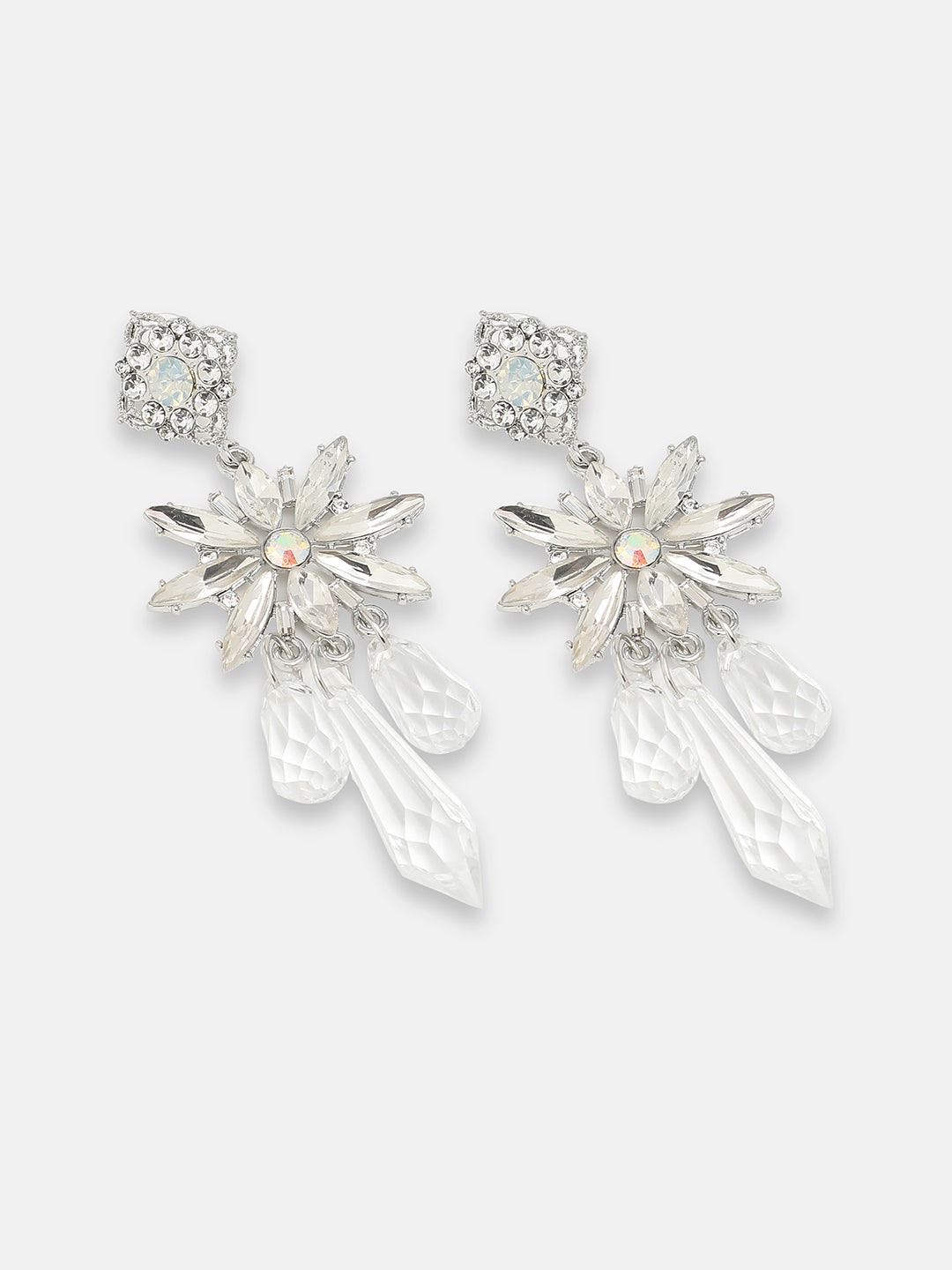 GOLD PLATED PARTY DESIGNER STONE DROP EARRING FOR WOMEN