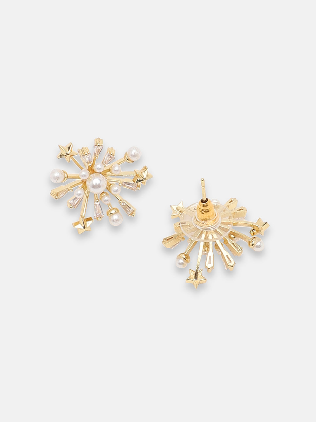 GOLD PLATED PARTY DESIGNER STONE DROP EARRING FOR WOMEN