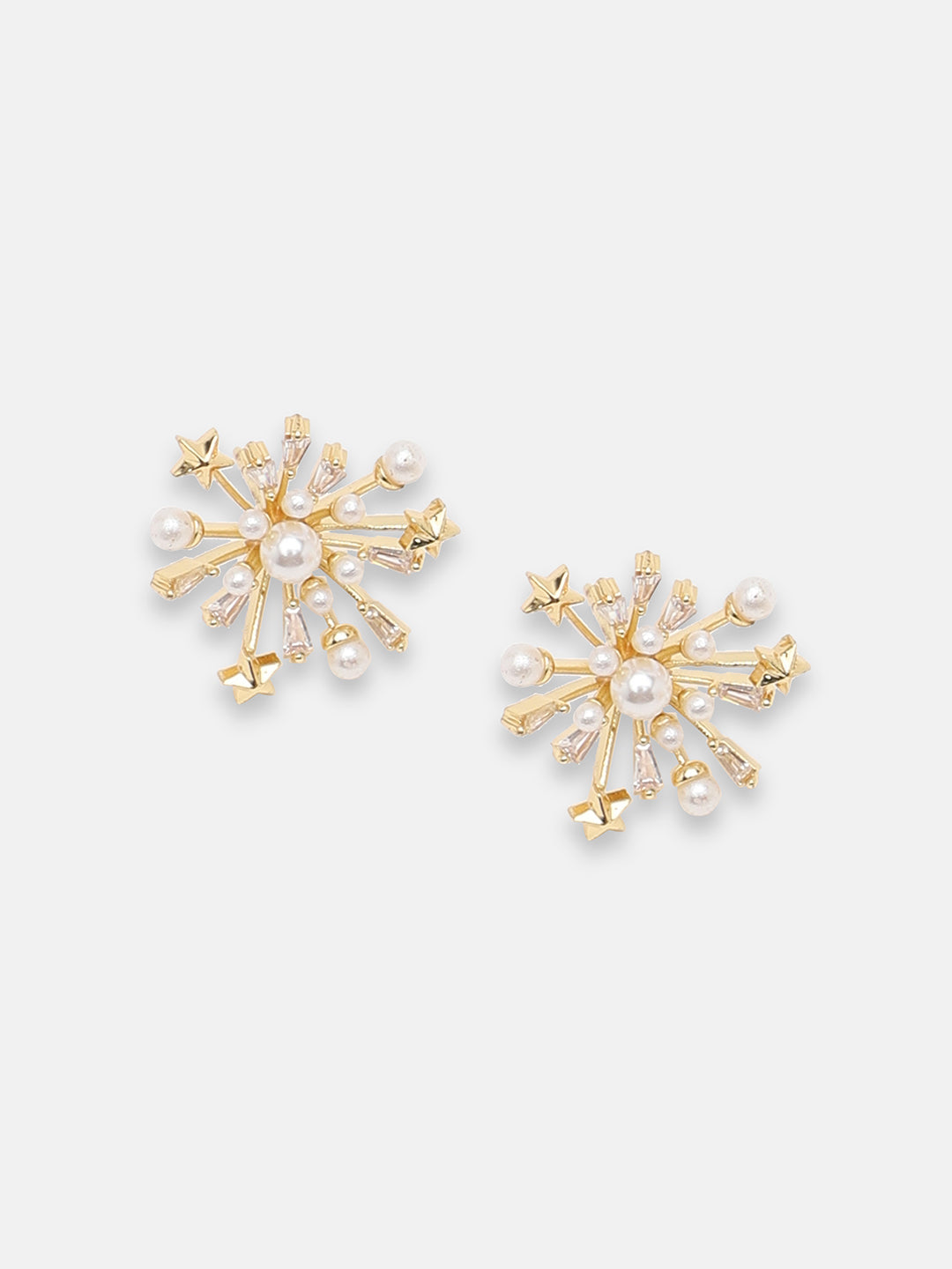 GOLD PLATED PARTY DESIGNER STONE DROP EARRING FOR WOMEN