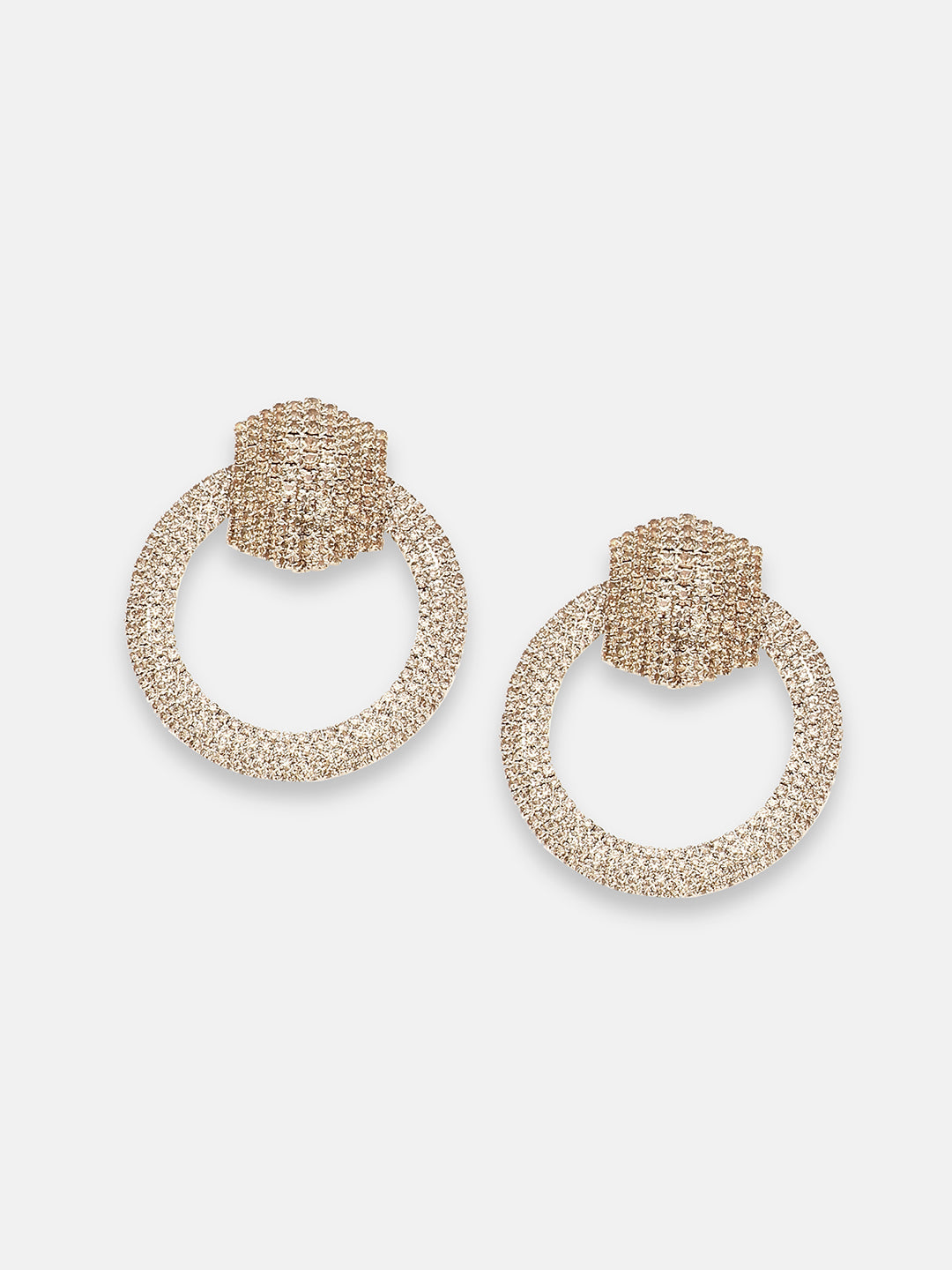 GOLD PLATED PARTY DESIGNER STONE DROP EARRING FOR WOMEN
