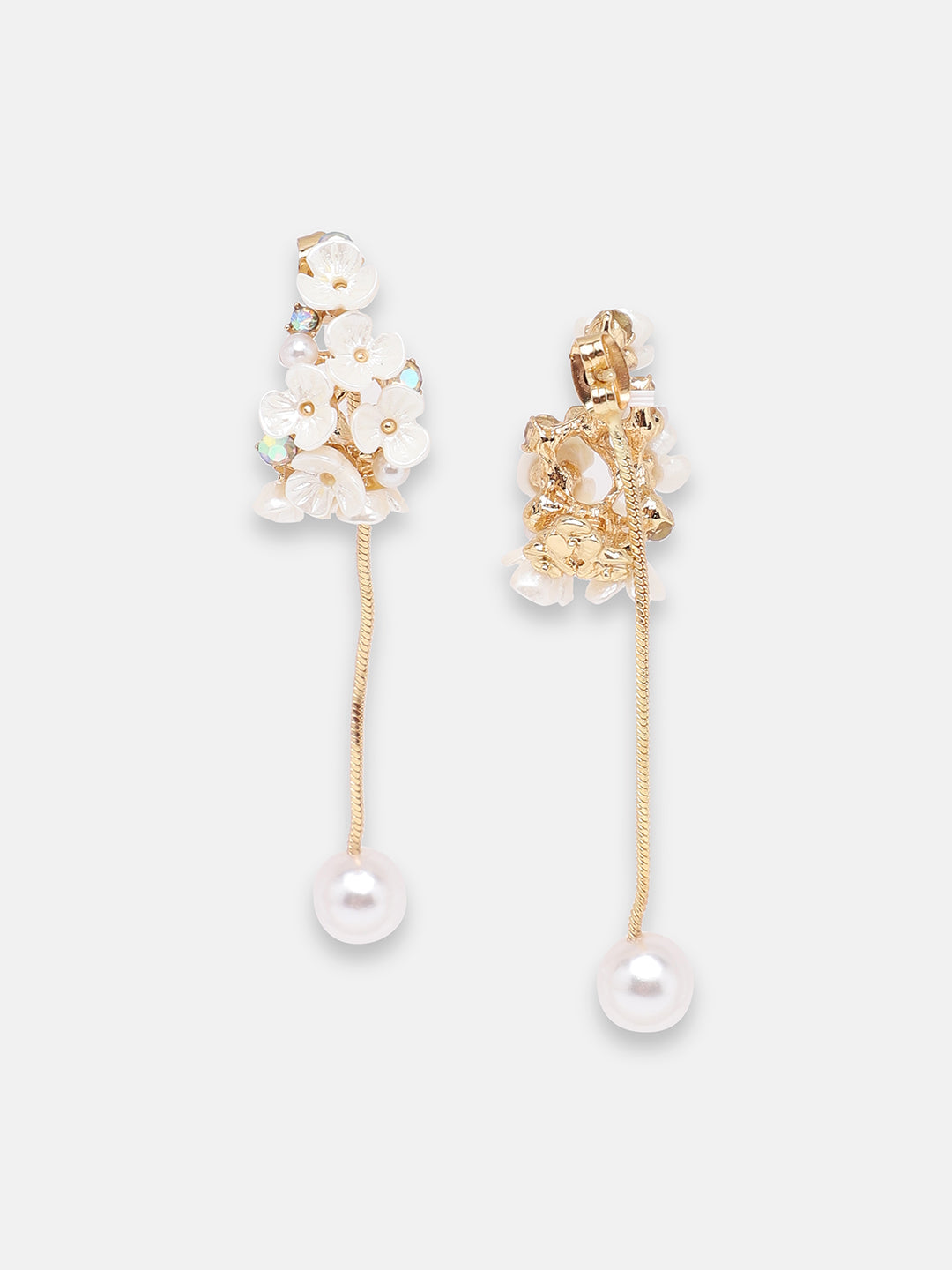 GOLD PLATED PARTY PEARLS DROP EARRING FOR WOMEN