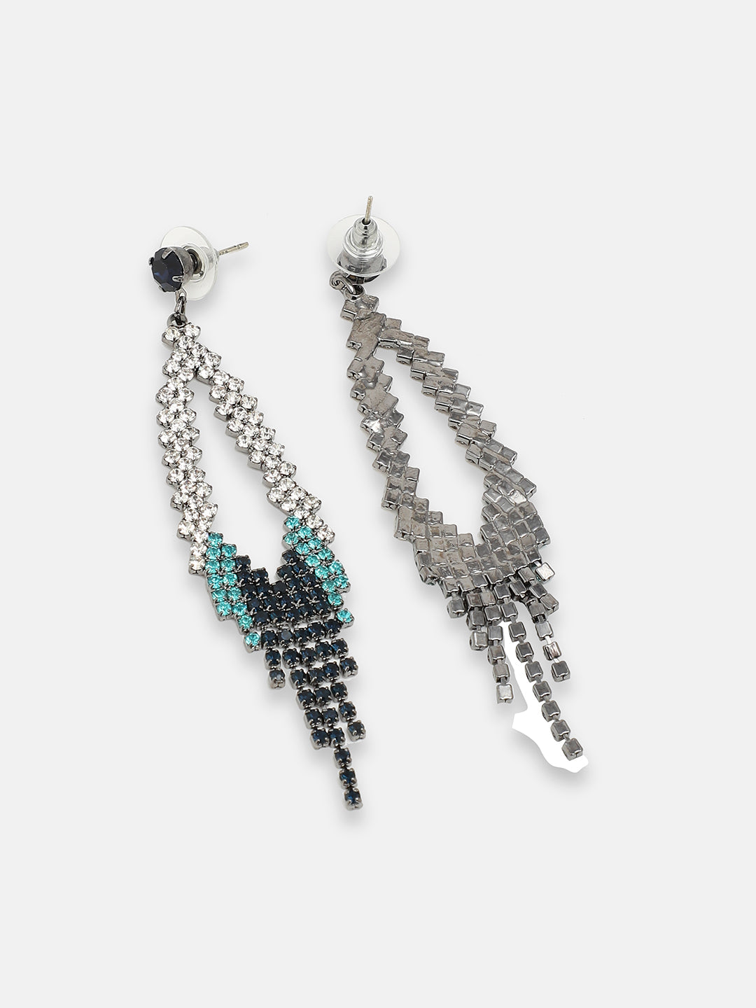 GOLD PLATED PARTY DESIGNER STONE DROP EARRING FOR WOMEN