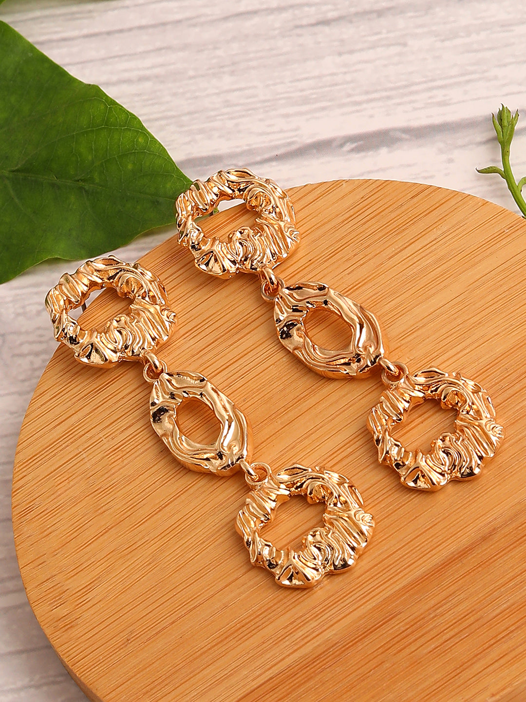 GOLD PLATED PARTY DESIGNER DROP EARRING FOR WOMEN