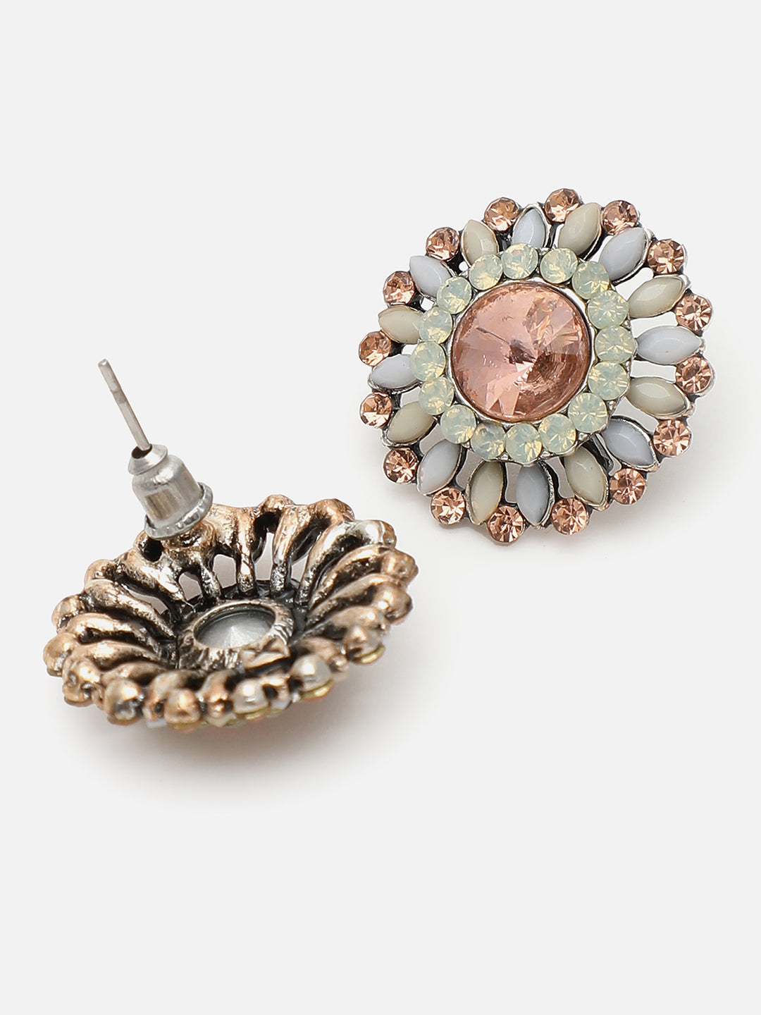 Gold Plated Designer Stone Stud