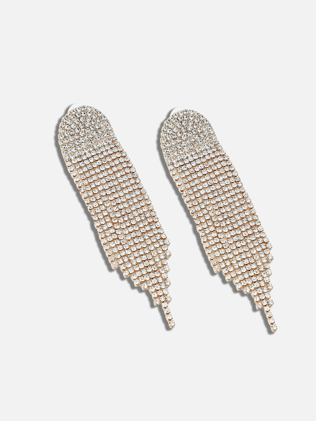GOLD PLATED PARTY DESIGNER STONE DROP EARRING FOR WOMEN