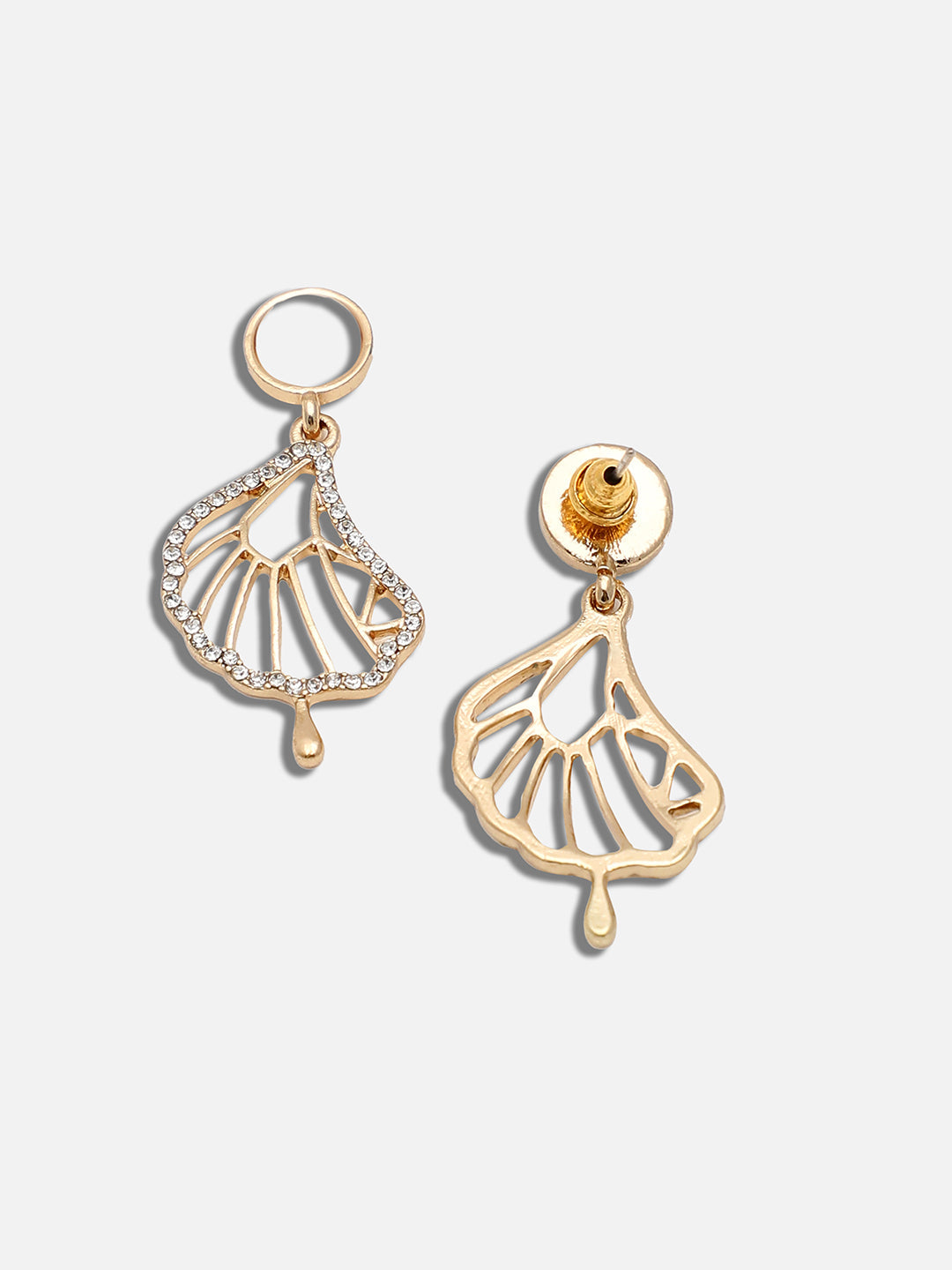 GOLD PLATED PARTY DESIGNER STONE AND PEARLS DROP EARRING FOR WOMEN