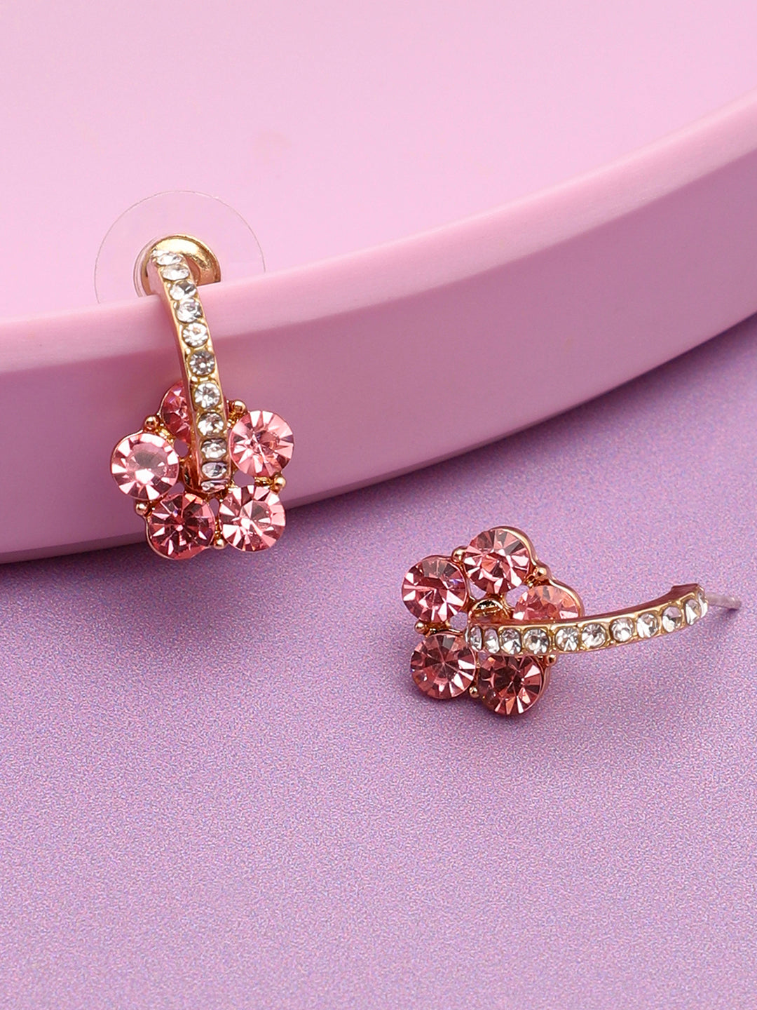GOLD PLATED PARTY DESIGNER STONE DROP EARRING FOR WOMEN