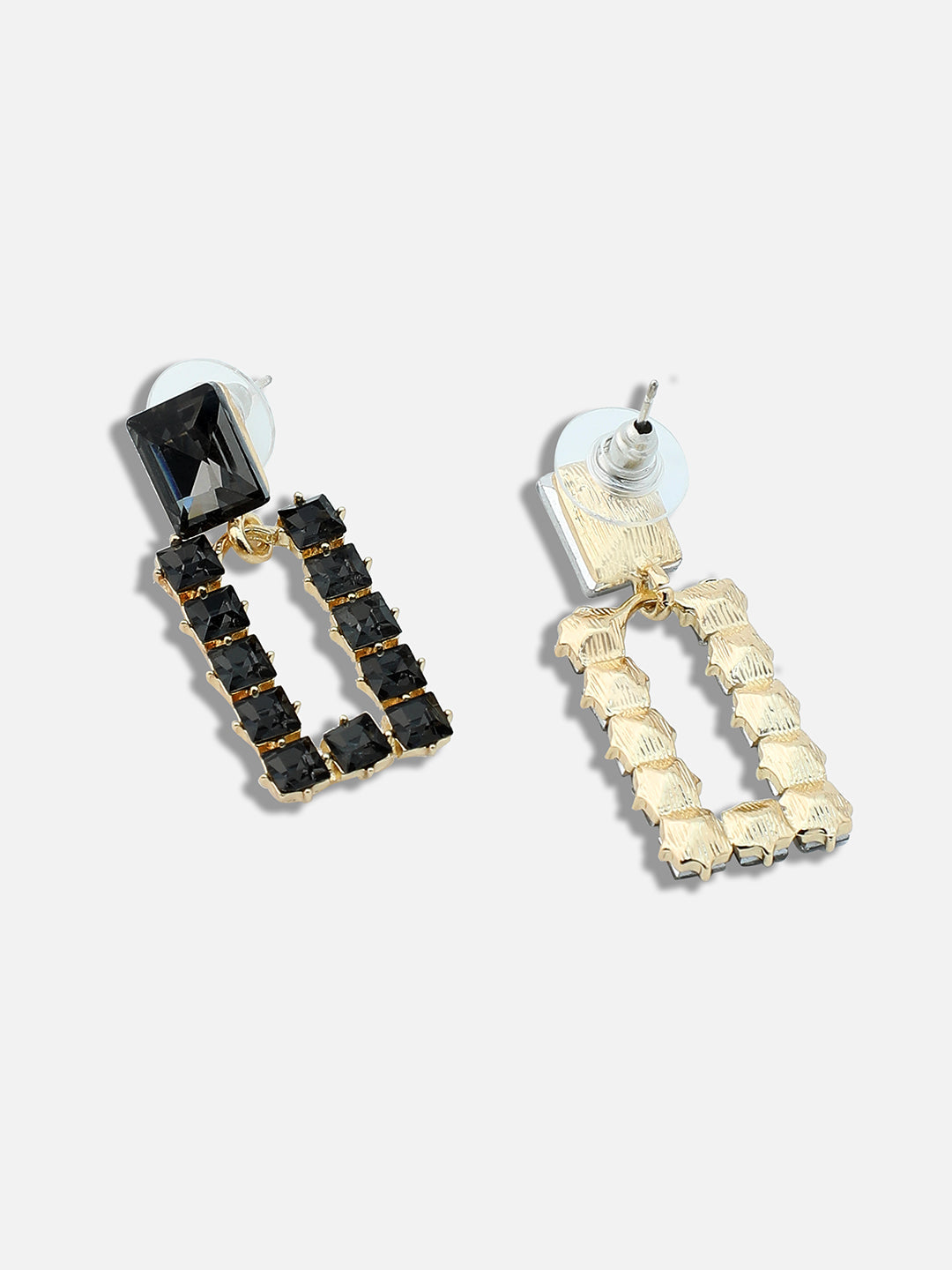 GOLD PLATED PARTY DESIGNER STONE DROP EARRING FOR WOMEN
