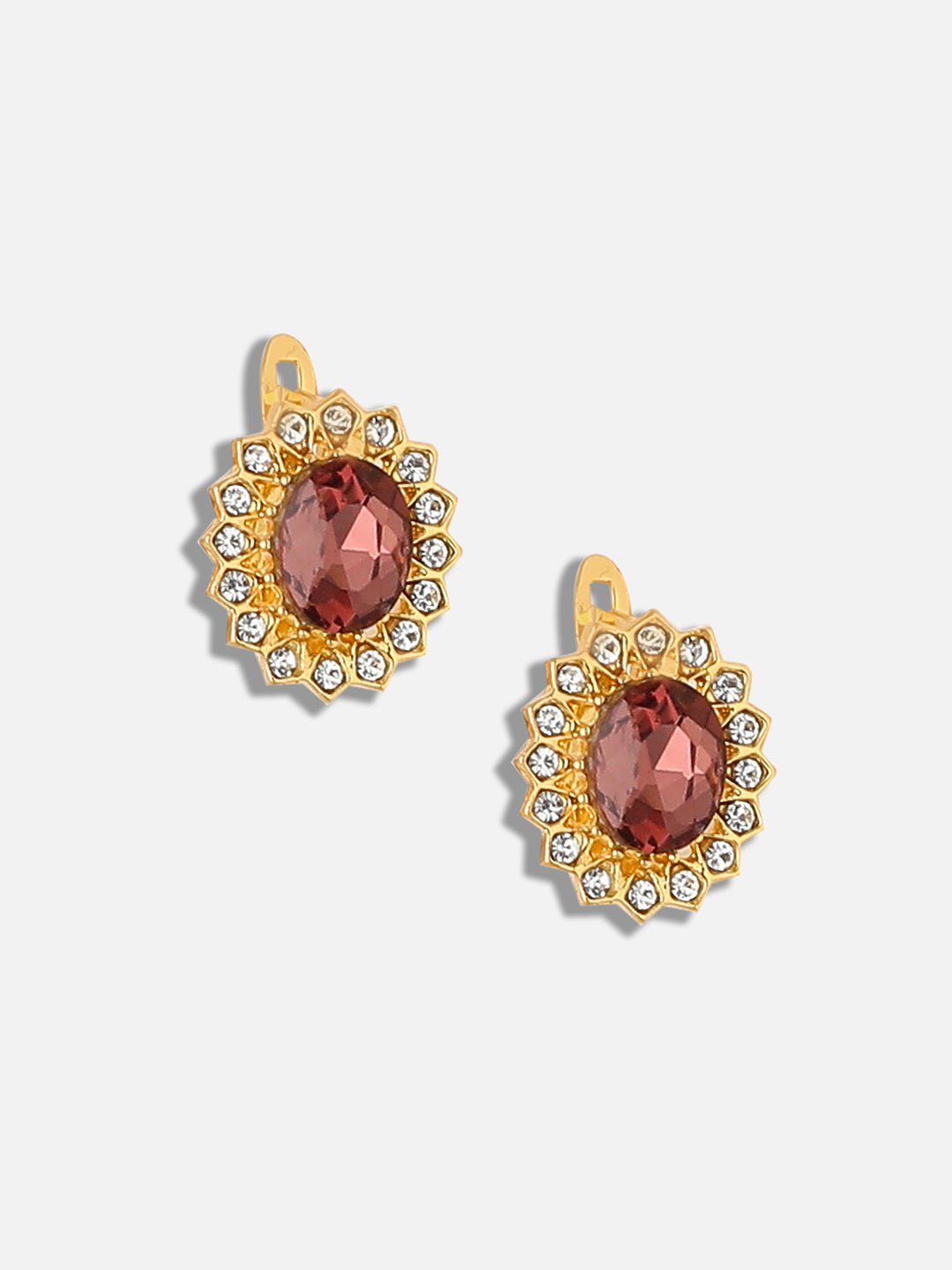 GOLD PLATED PARTY DESIGNER STONE DROP EARRING FOR WOMEN