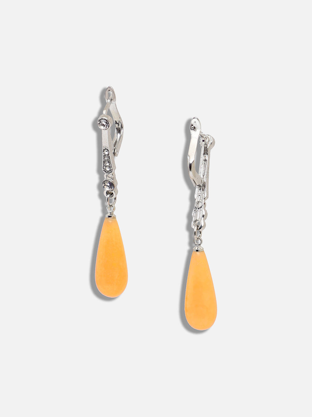 GOLD PLATED PARTY DESIGNER STONE DROP EARRING FOR WOMEN