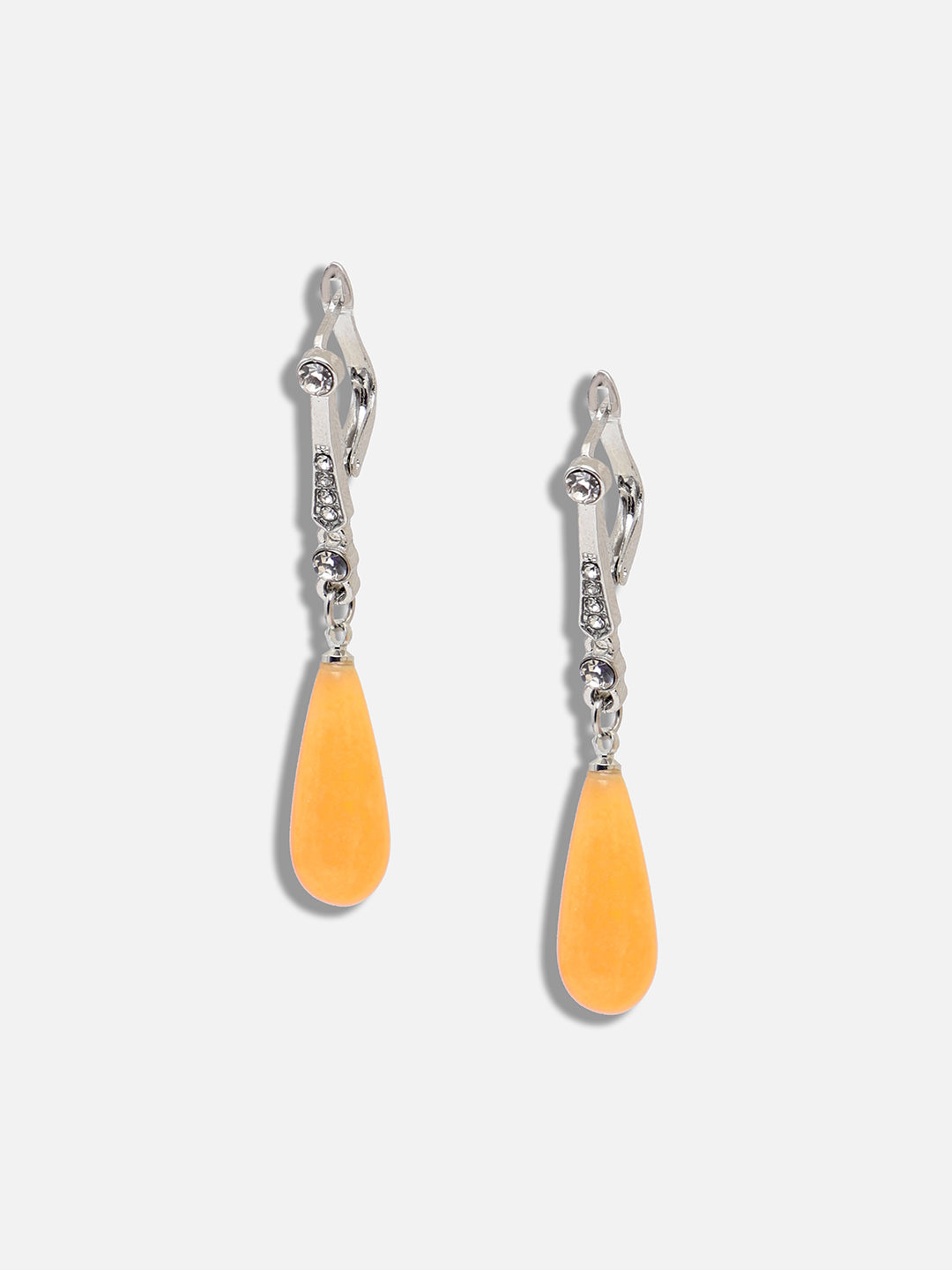 GOLD PLATED PARTY DESIGNER STONE DROP EARRING FOR WOMEN