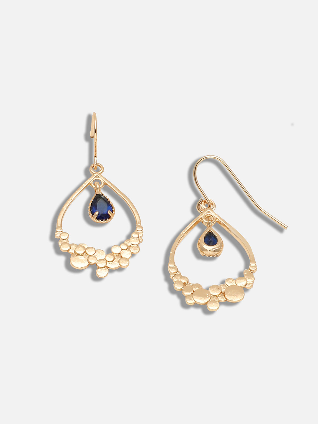 GOLD PLATED PARTY DESIGNER STONE DROP EARRING FOR WOMEN