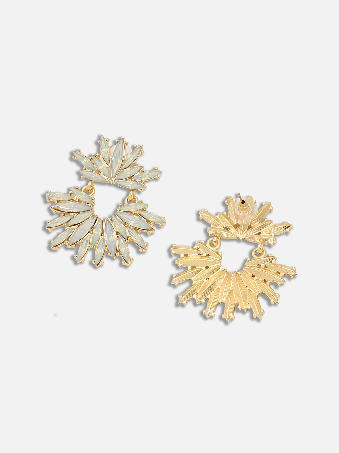 GOLD PLATED PARTY DESIGNER STONE DROP EARRING FOR WOMEN
