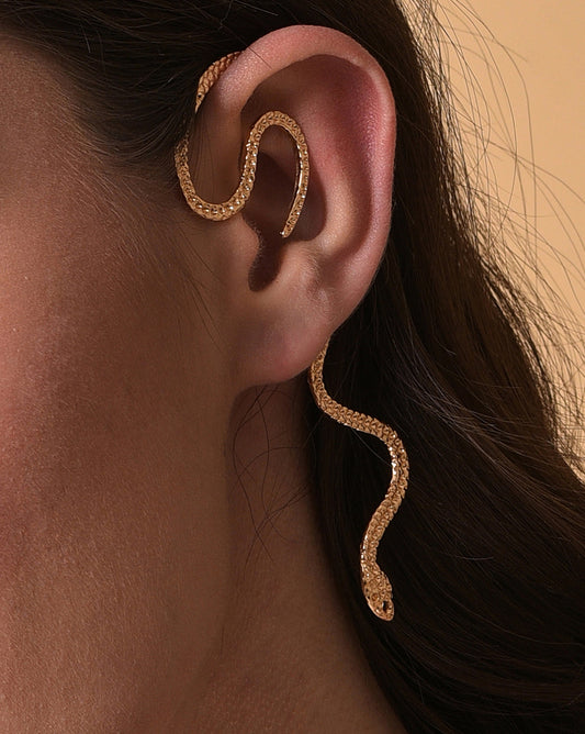Snake Design Cuff Earrings
