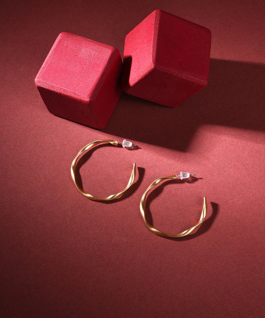 Pack of 2 Gold Plated Designer Hoop Earring