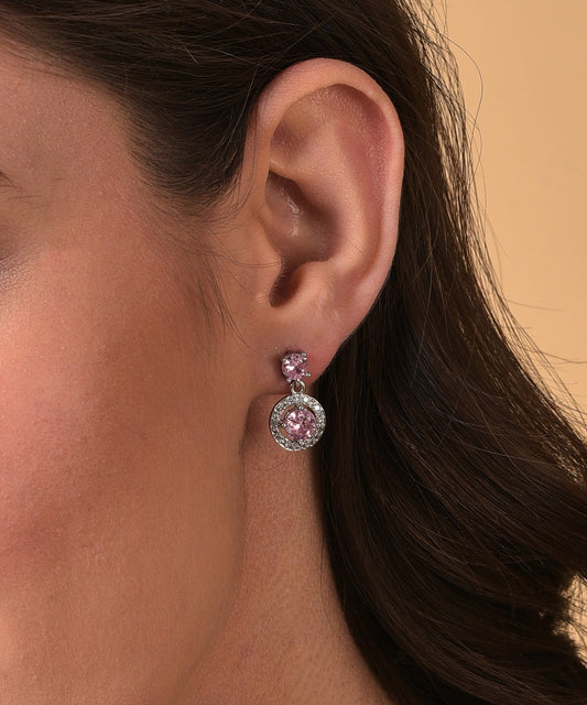 Pack of 2 Silver Plated American Diamond Drop Earring