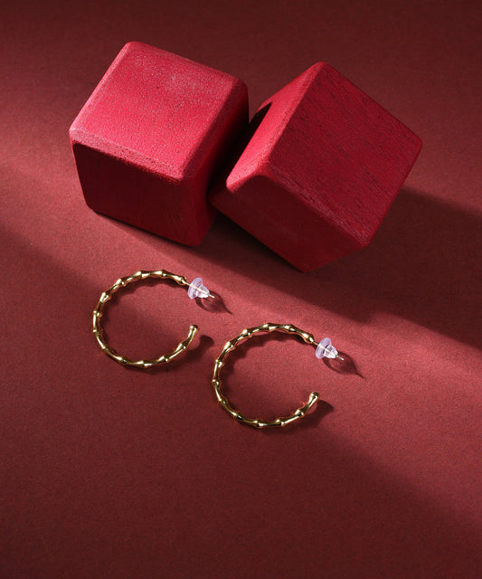 Pack of 2 Gold Plated Designer Hoop Earring