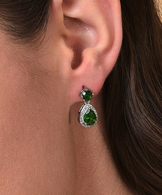 Pack of 2 Silver Plated American Diamond Drop Earring