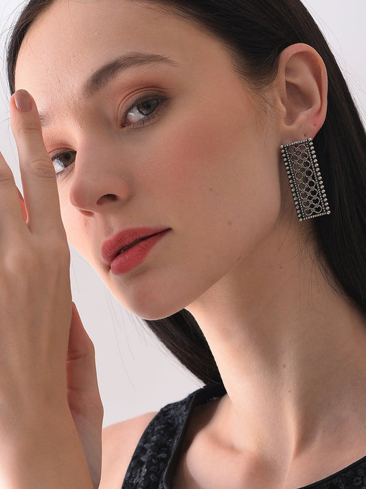 Silver Plated Designer Drop Earring