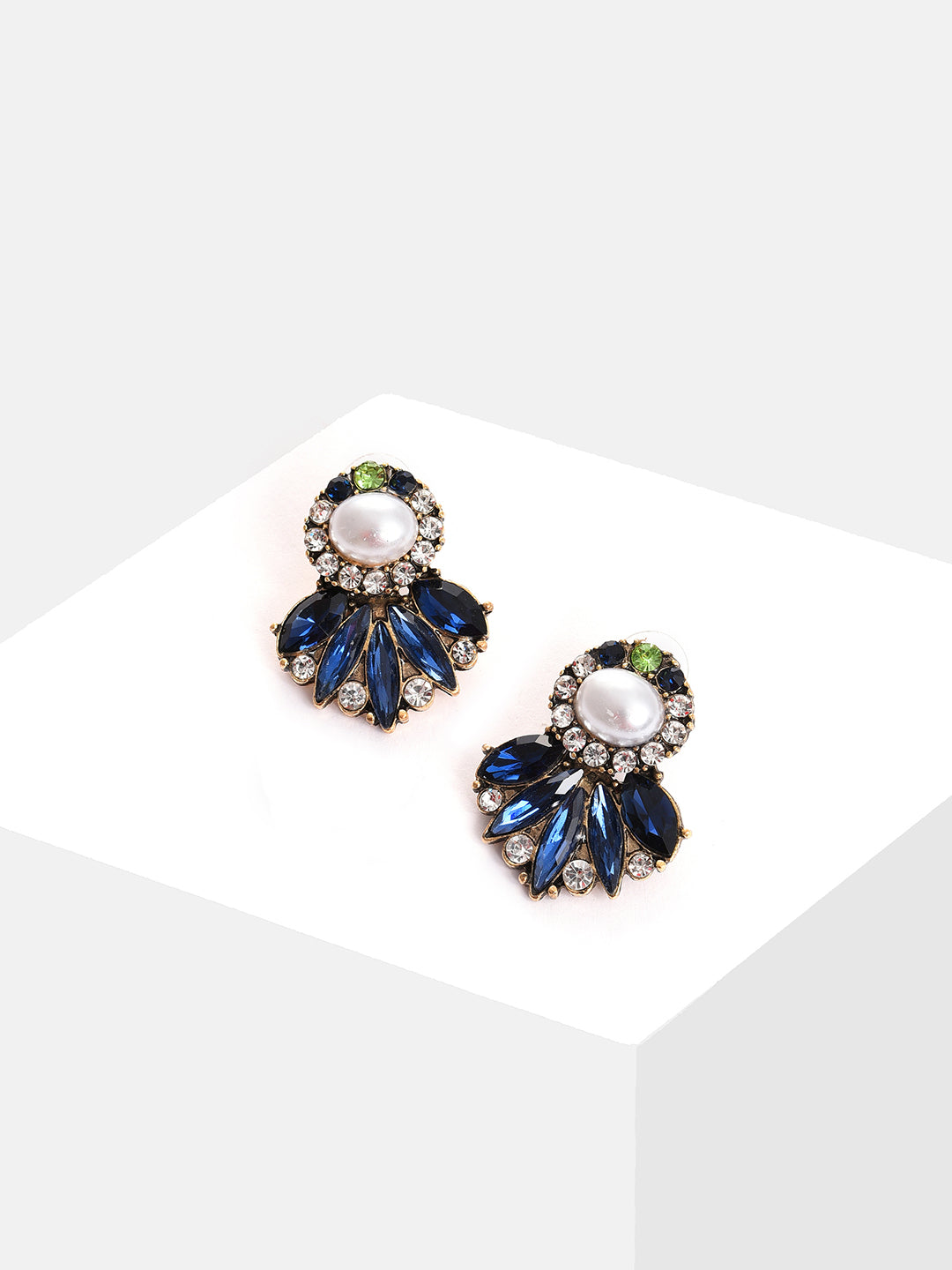 Silver Plated Designer Stone Drop Earring